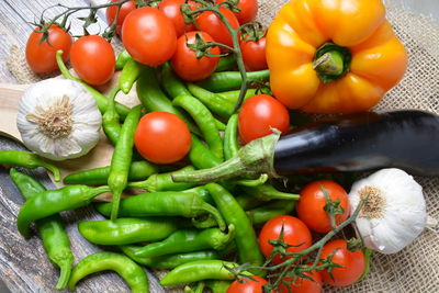 Close-up of tomatoes and vegetables
