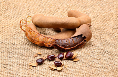 Close-up of tamarind on table 