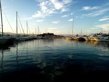 Boats in harbor