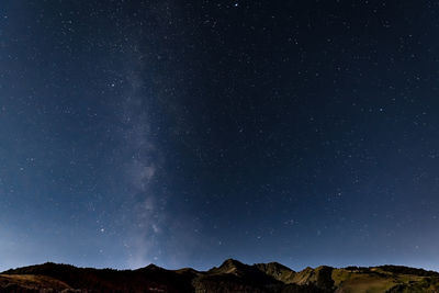 Low angle view of star field against sky at night