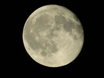 Close-up of moon against clear sky at night