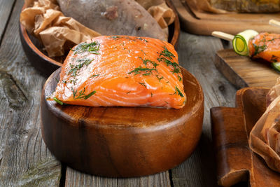 Close-up of food on table