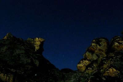 Low angle view of blue sky at night