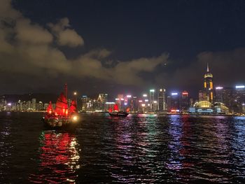 Illuminated city at night