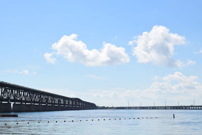 Bridge over sea against sky