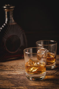 Close-up of drink in glass on table