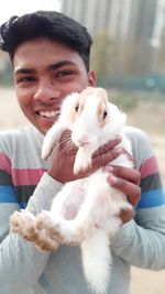 Rabbit with stylish boy vikas king