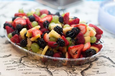 Close-up of food on table