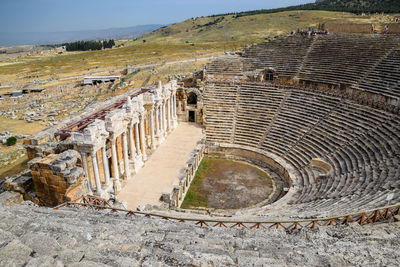 High angle view of old ruins