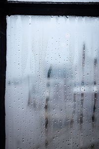 Full frame shot of wet glass window