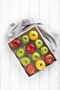 High angle view of fruits on table