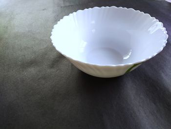 High angle view of ice cream in bowl on table