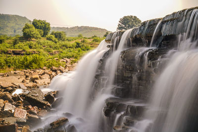 Scenic view of waterfall