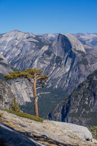 Scenic view of mountains against clear sky