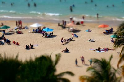 People on sunny beach