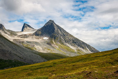 Scenic view of mountains against sky