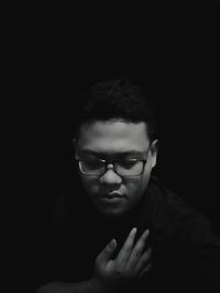 Portrait of a serious young man