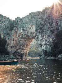 Scenic view of rock formations against sky