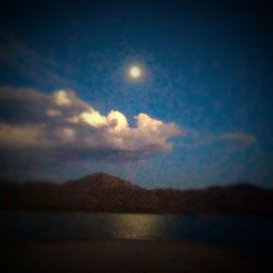 Scenic shot of calm lake at night