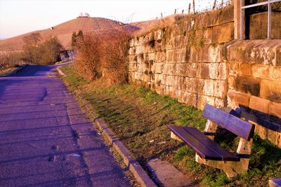 View of empty footpath