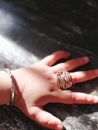 Close-up of woman hand with tattoo