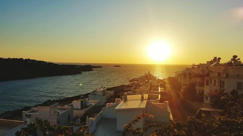 Scenic view of sea at sunset