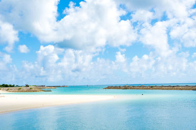 Scenic view of beach against sky
