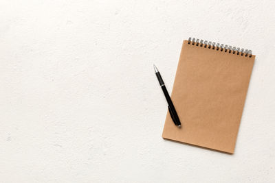 High angle view of pencil on white background