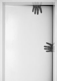 Close-up of hand on door