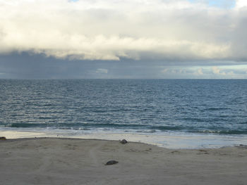 Scenic view of beach against sky