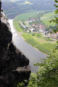 Aerial view of agricultural landscape