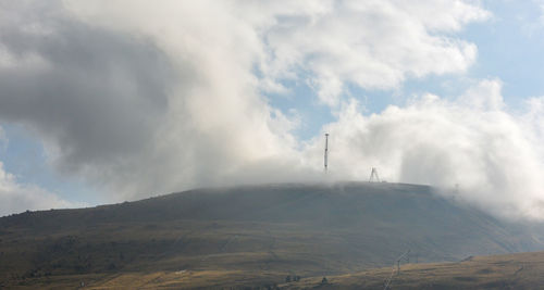 Scenic view of land against sky