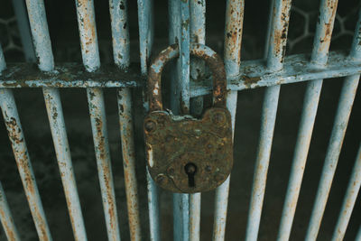 Close-up of rusty padlock