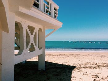 View of sea against blue sky