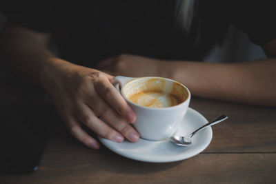 Coffee cup on table