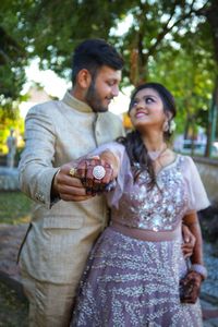 Young couple smiling