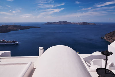 High angle view of sea against sky