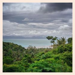 Scenic view of landscape against cloudy sky