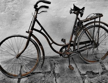 High angle view of bicycle on street