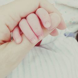 Close-up of baby hand