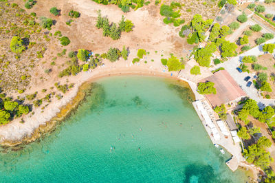 High angle view of swimming pool