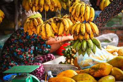 Full frame shot of fruits for sale at market