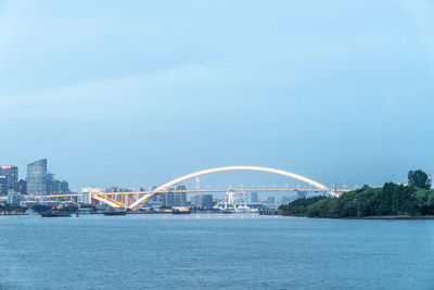 Bridge over river against sky