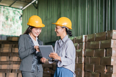 Portrait of engineer using digital tablet