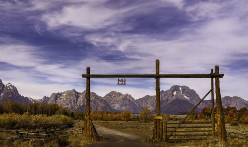 Road by land and mountains against sky