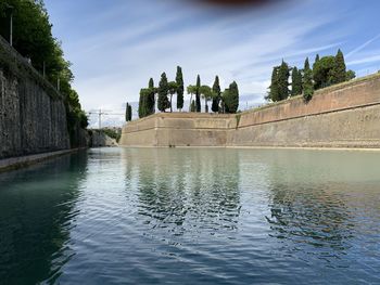 Reflection of buildings in water