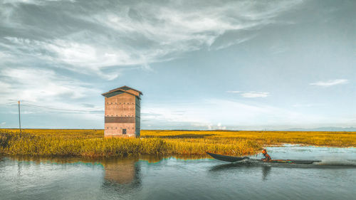 Scenic view of lighthouse against sky