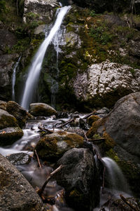 Scenic view of waterfall