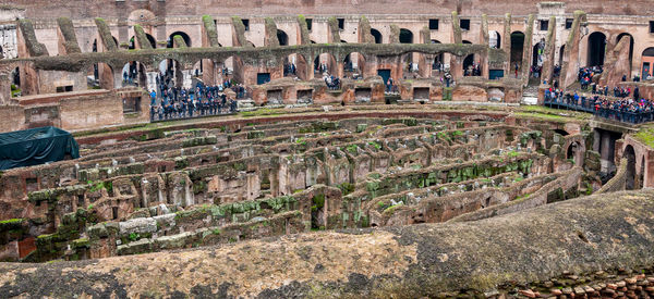 High angle view of old ruins