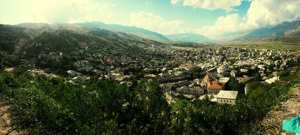 Scenic view of mountains against sky